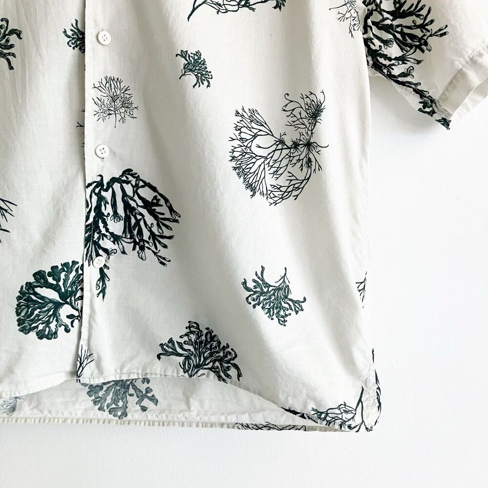 Norse Projects Shirt Size Medium Plant Floral Print Short Sleeve Button Front - Picture 5 of 6